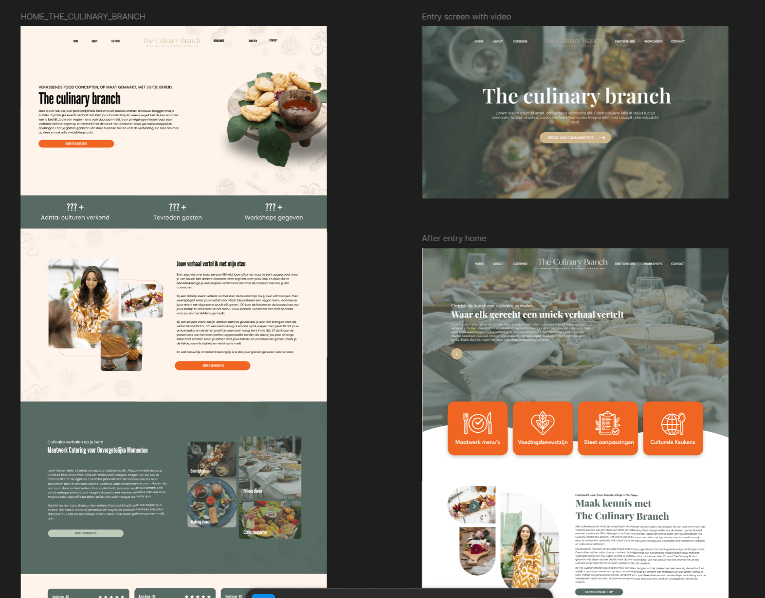 Culinaire website met storytelling. Figma design