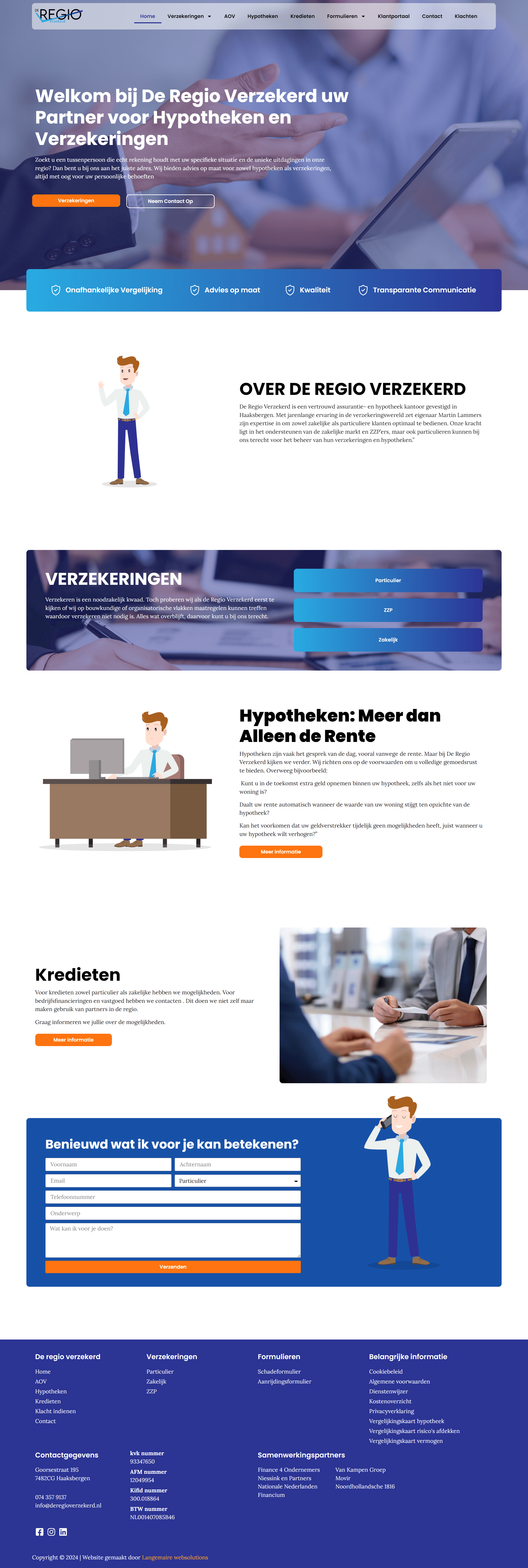 Professionele website voor een verzekeringskantoor. Het design van de website